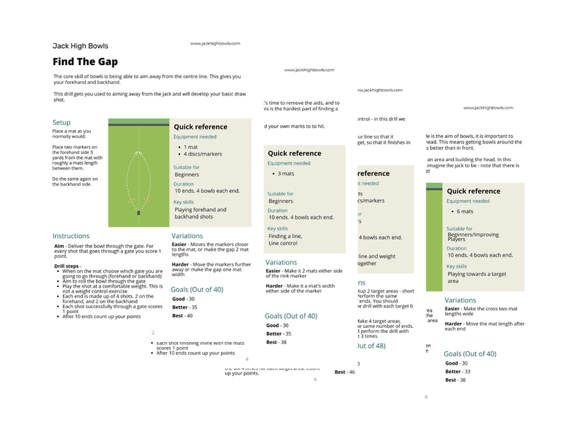 Preview of the downloadable drill pack layout showing drill setup pages