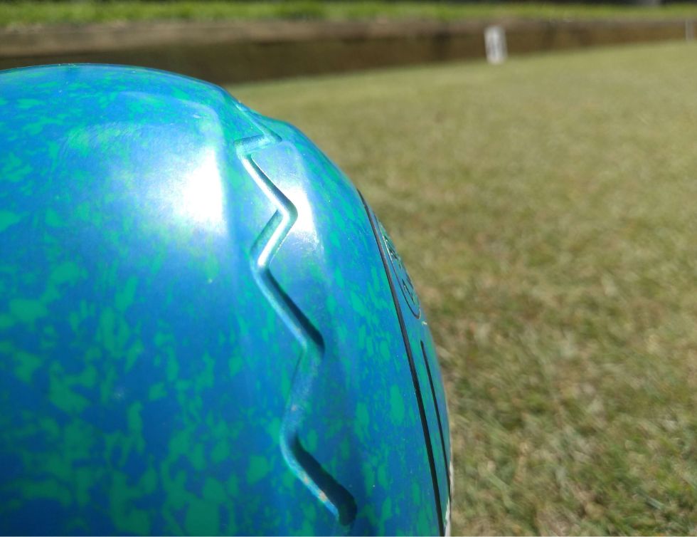Embedded Gripped Lawn Bowl for lawn bowls